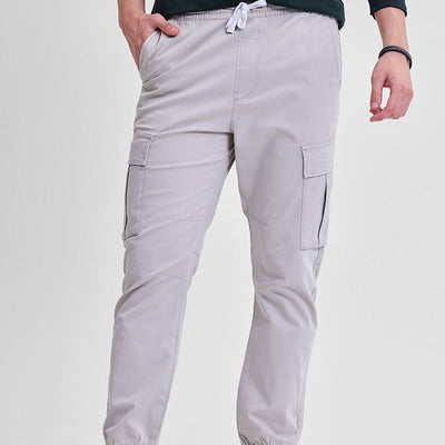 Grey Slim Fit Cargo Pants