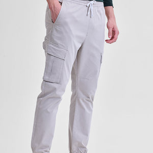 Grey Slim Fit Cargo Pants