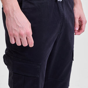 Black Slim Fit Cargo Pants