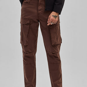 Copper Brown Relaxed Fit Cargo Pants