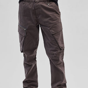 Brown Slim Fit Cargo Pants