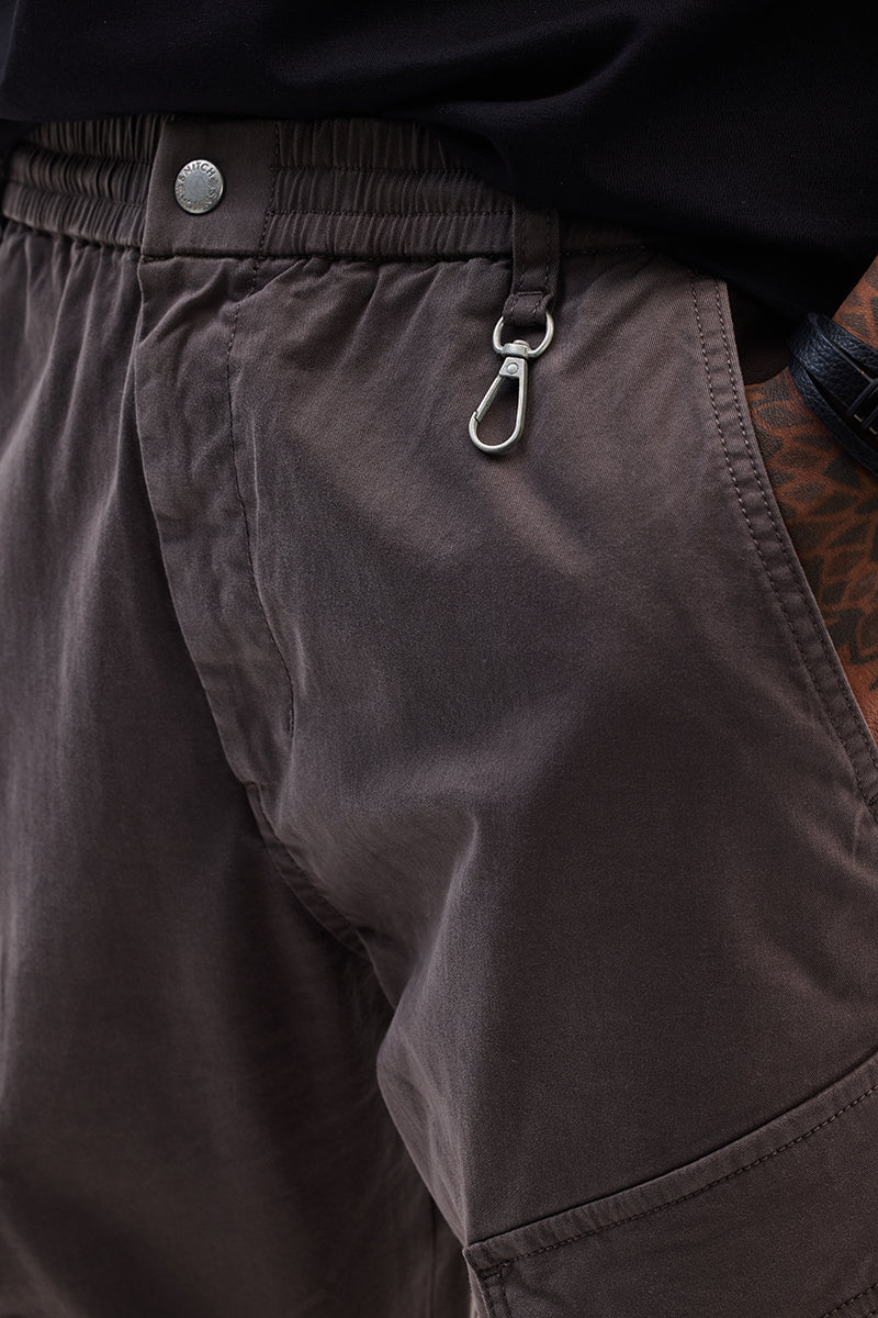 Brown Slim Fit Cargo Pants