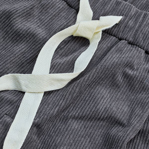 Grey Corduroy Relaxed Fit Trousers