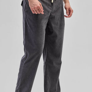 Grey Corduroy Relaxed Fit Trousers