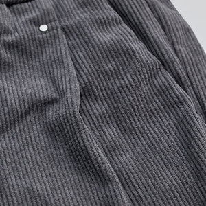 Grey Corduroy Relaxed Fit Trousers