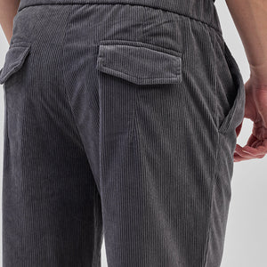 Grey Corduroy Relaxed Fit Trousers