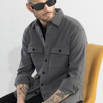 Overflap Elephant Grey Overshirt