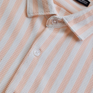 Peach Stripes Slim Fit Shirt
