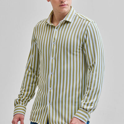 Green Stripes Slim Fit Shirt