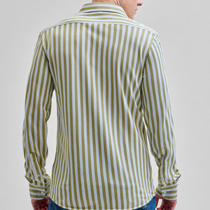 Green Stripes Slim Fit Shirt