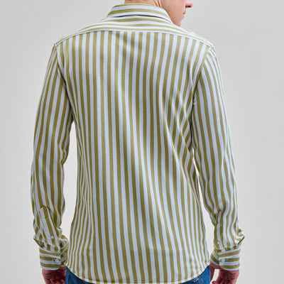 Green Stripes Slim Fit Shirt