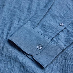Blue Slim Fit Linen Shirt