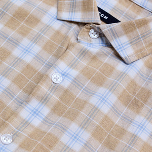 Beige Checks Slim Fit Shirt