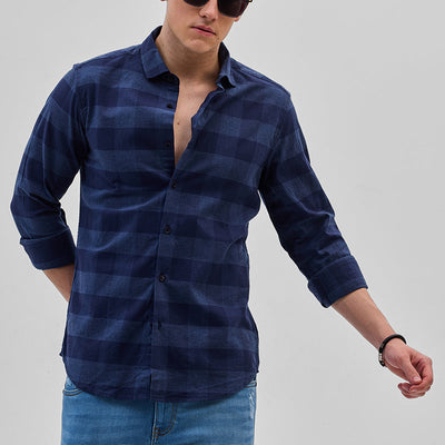 Blue Checks Slim Fit Shirt