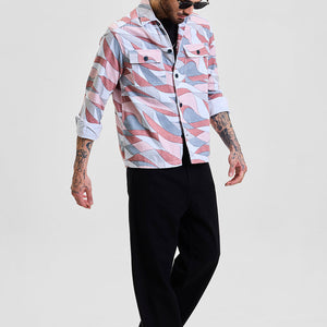 Light Pink Abstract Overshirt