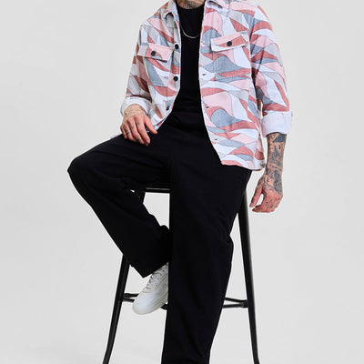 Light Pink Abstract Overshirt