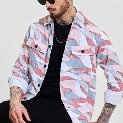 Light Pink Abstract Overshirt