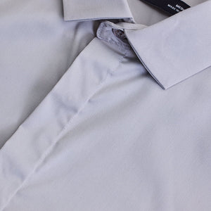 Grey Solid Concealed Placket Shirt