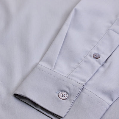 Grey Solid Concealed Placket Shirt