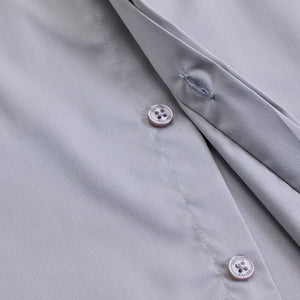 Grey Solid Concealed Placket Shirt