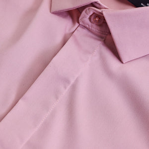 Pink Solid Concealed Placket Shirt