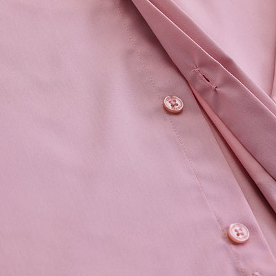 Pink Solid Concealed Placket Shirt