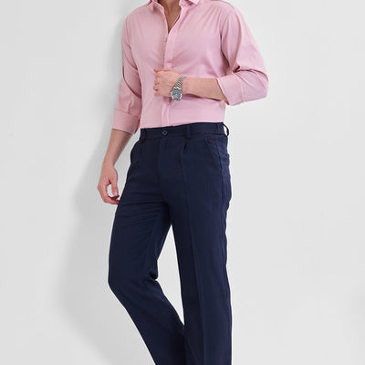 Pink Solid Concealed Placket Shirt