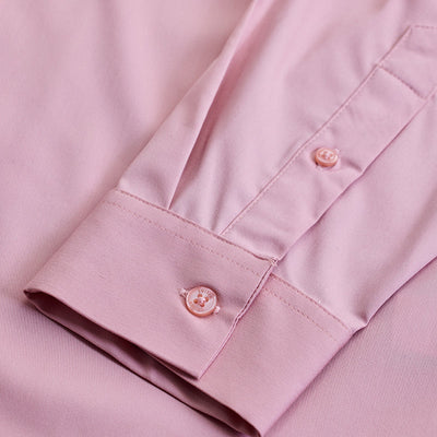 Pink Solid Concealed Placket Shirt