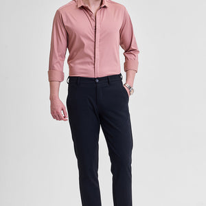 Mauve Solid Concealed Placket Shirt