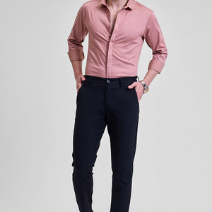 Mauve Solid Concealed Placket Shirt