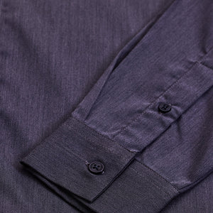 Dark Grey Solid Concealed Placket Shirt