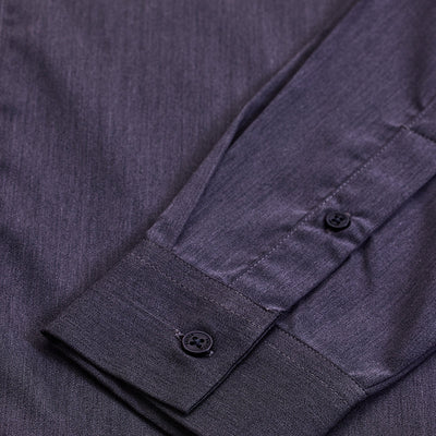 Dark Grey Solid Concealed Placket Shirt