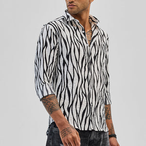 White Abstract Printed Shirt