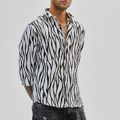 White Abstract Printed Shirt
