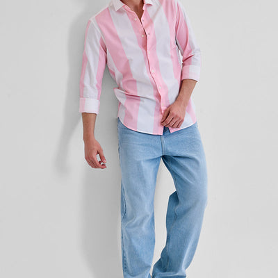 Pink Stripes Slim Fit Shirt