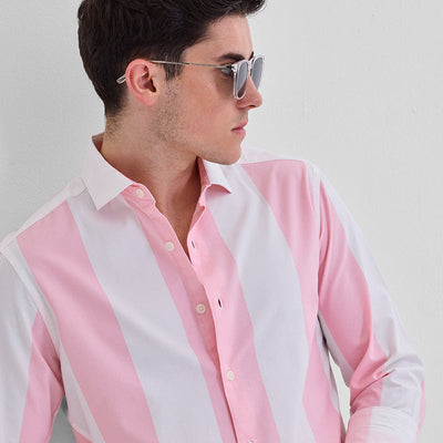 Pink Stripes Slim Fit Shirt