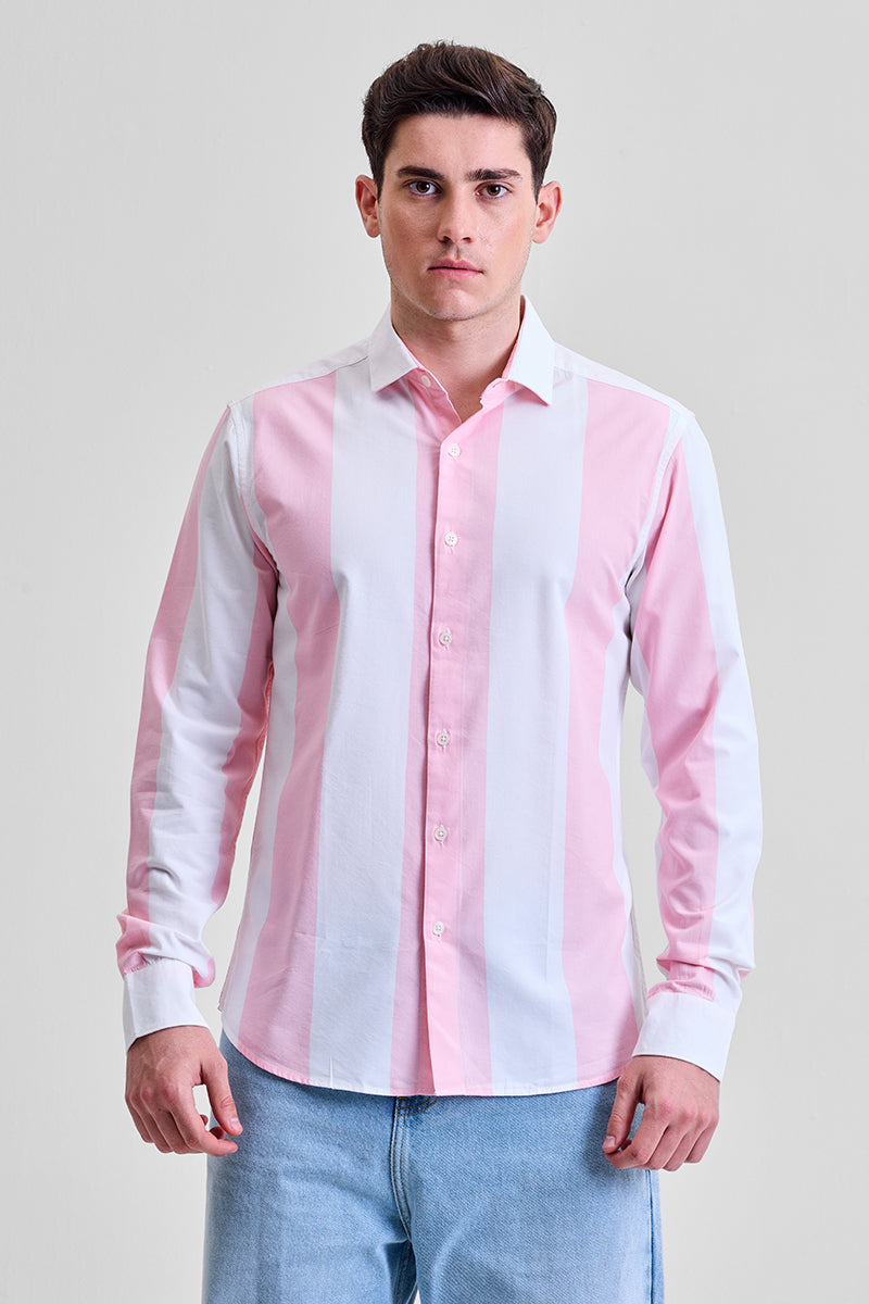 Pink Stripes Slim Fit Shirt