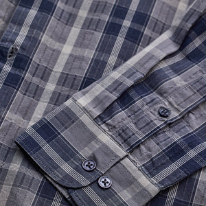Navy Checks Slim Fit Shirt