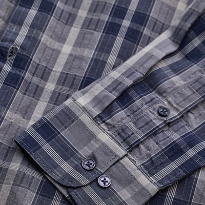 Navy Checks Slim Fit Shirt