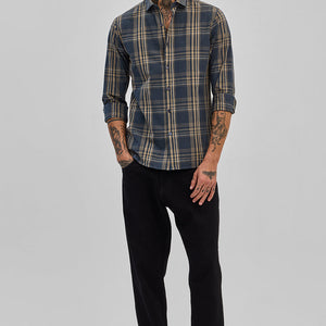Teal Checks Slim Fit Shirt