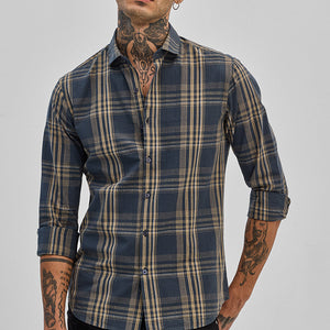 Teal Checks Slim Fit Shirt