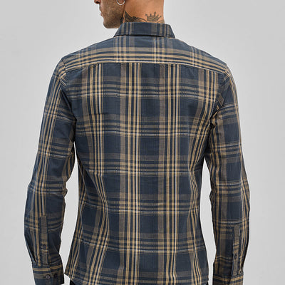 Teal Checks Slim Fit Shirt