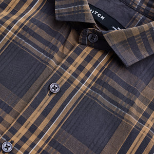 Charcoal Grey Checks Slim Fit Shirt