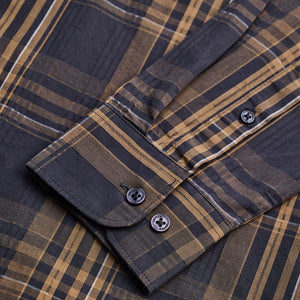 Charcoal Grey Checks Slim Fit Shirt