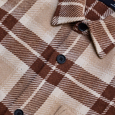 Brown Flannel Checks Overshirt