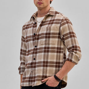 Brown Flannel Checks Overshirt