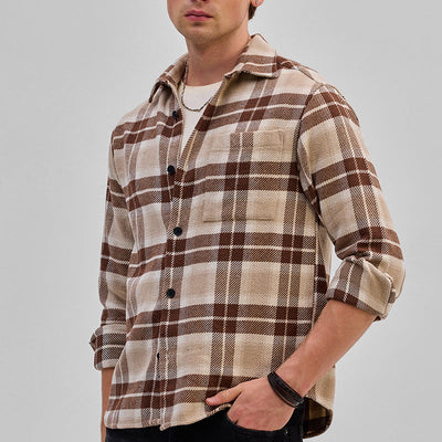 Brown Flannel Checks Overshirt