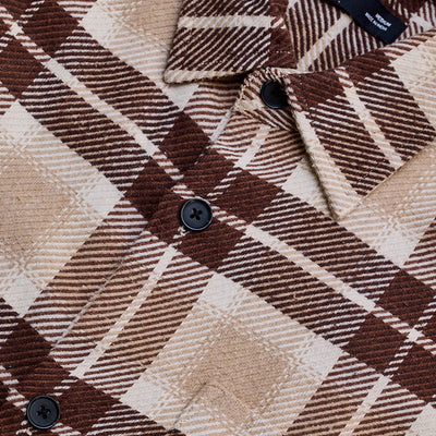 Dark Blue Flannel Checks Overshirt