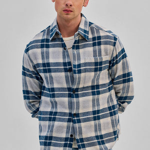Blue Flannel Checks Overshirt