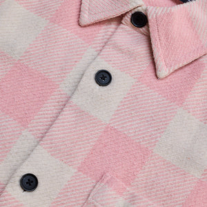 Light Pink Flannel Checks Overshirt